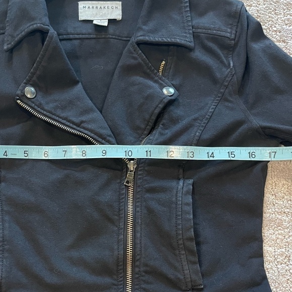 Anthropologie Marrakech Black Knit Moto Jacket, Size Small - Picture 8 of 13